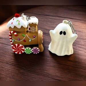 NEW Bath and Body Works Gingerbread Train and Ghost PocketBac Holders